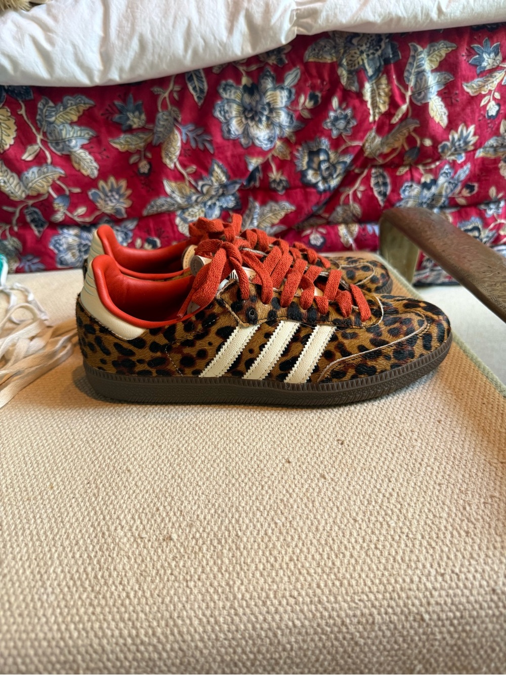 adidas calf hair leopard sneakers